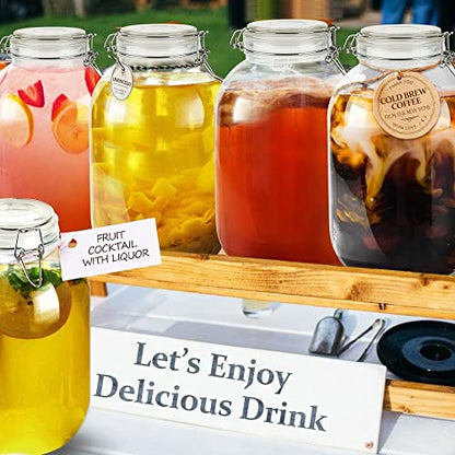 Folinstall Gallon Glass Jar with Airtight Lid - Large Mason Jar for Pickled Eggs, Kombucha, Limoncello, Sun Tea (Extra Gasket)