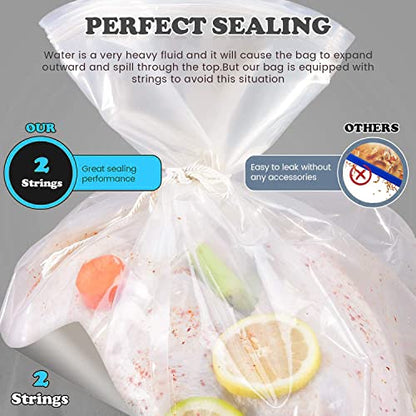 Brine Bags for Turkey, 26"×22", 2 Pack, Holds up 35lb, Thicker Brining Bags with 2 Cotton Strings, Extra Large Brining Bag Fits for Turkey, Chicken, Beef, Fish, Lamb, Pork …