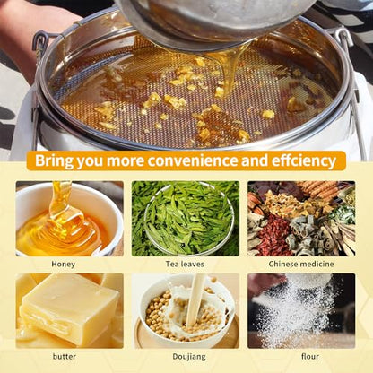 Beekeeping Extract Tools Double Bee Sieve Honey Debris Strainer Filter Honey Stainless Steel