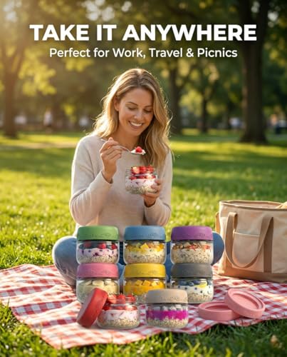 2oz 8Pack Glass Dressing Jars with Leakproof Lids, Containers for Sauce, Salad Dressing, Dips & Snacks – Reusable Glass Food Storage Cups for Lunch Box & Meal Prep(2oz-8Pack) - color: 2oz-8Pack