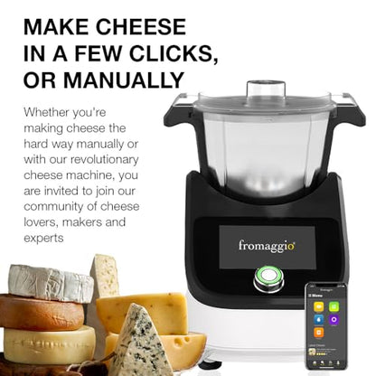 Fromaggio Stainless Steel Smart Cheese Maker, Wi Fi Touchscreen | WI-FI App Control and LCD Touchscreen. Stainless Steel Unit with Removable, Dishwasher-Safe Pot, Cutters, Drainer, And Mold - color: Stainless Steel