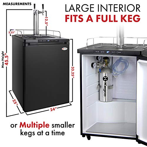 Kegco Keg Dispenser - color: Black, size: 2 Tap