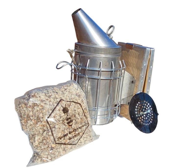Bee Hive Smoker Kit with 1/2 lbs Cotton Fiber Smoker Fuel (stainless Steel)