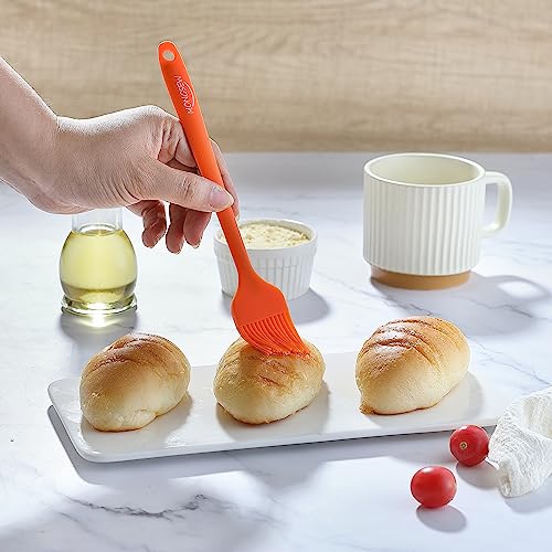 4PCS Silicone Basting Pastry Brush, MONGSEW Heat Resistant Food Brush Spread Oil Butter Sauce for BBQ Grill Baking Kitchen Cooking, BPA Free, Dishwasher Safe (Multicolor, 4 Pcs)