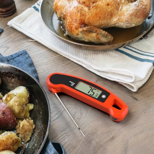 Lavatools Javelin® PRO Classic Ultra-Fast 2-Second Professional Digital Instant Read Meat Thermometer for Grill and Cooking, Auto-Rotating Backlit Display, IP65 Water Resistant, NSF Certified – Sambal - color: Sambal