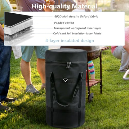 Keg Cooler for Home Brew, Beer Cooler Compatible with New 5 Gallon Ball Lock Keg and New 5 Gallon Keg Corny Keg,600D Oxford Cloth Add Cotton、Aluminum foil Layer、Waterproof Inner Iiner