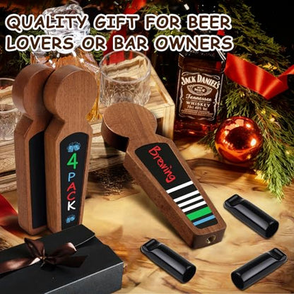 3PCS Wooden Beer Tap Handle Chalkboard Tap Handles for Kegerator Tap Handle Beer Faucet Handle Beer Gifts for Homebrewers, Bars, Restaurants & Weddings Kegerator Accessories - size: 3PCS Ebony Handle