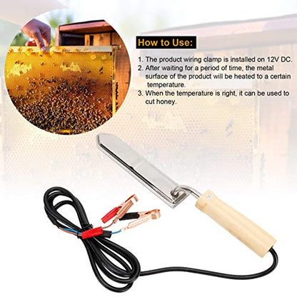 Stainless Steel Electric Honey Uncapping Knife Honey Scraper Cutter Beekeeping Equipment Tools 12V for Honey Harvesting Extracting Bee Keeping , Heating Honey Scraper , Electric Honey Cutter Electr