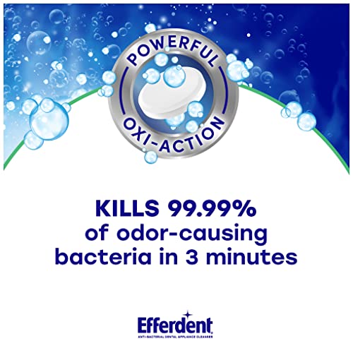 Efferdent Retainer Cleaning Tablets, Denture Cleaning Tablets for Dental Appliances, Minty Fresh & Clean, 126 Count (Pack of 2) - size: 126 Count (Pack of 2)