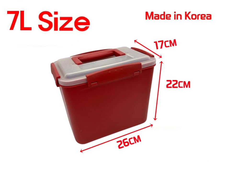 7L-2 Airtight Kimchi Container with Handle, Multi-Purpose Food Storage Box,Translucent lid container,Kimchi Fermentation container, fruit-pickle container Compatible with All Refrigerator