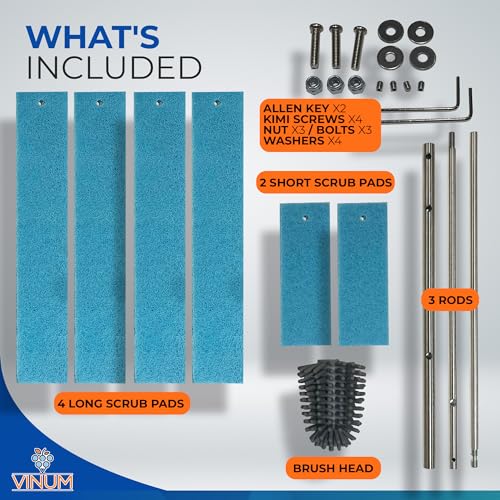 VINUM Carboy Cleaner - 27" Long Bottle Brush for Carboys, Jugs, Water Bottles & Demijohns - Modular & Universal Scrub Brush Cleaning Supplies for Brewing & Wine Making Equipment