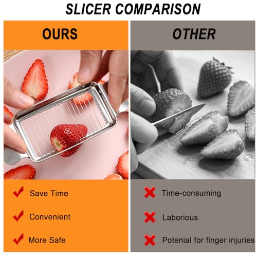 NOVANO Stainless Steel Cheese & Butter Slicer | Multipurpose Food Slicer, Ergonomic Handle Design, Uniform Slicing, Portable Grip