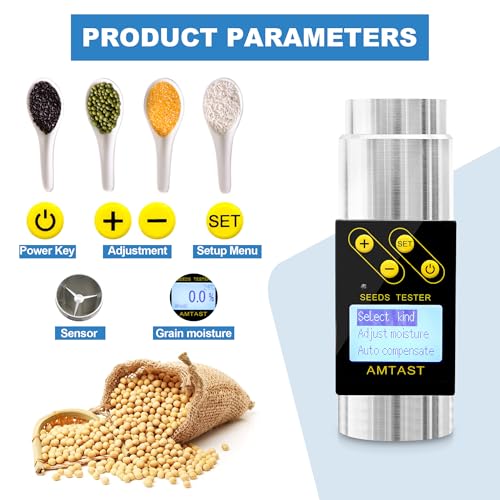 Grain Moisture Meter High Precision Grain Moisture Tester with Temperature Portable Seed Moisture Meter for 18 Grains including Wheat, Soybean, Coffee and More - color: Test 18 Grains