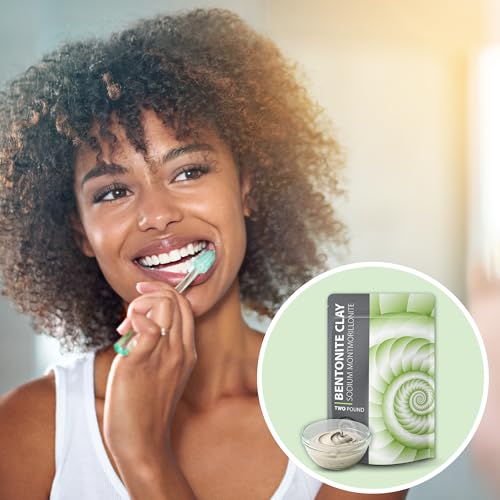Bentonite Clay Food Grade Powder 2 Lb - Pore Cleansing, Face & Hair Mask | Fossil Power - 100% Sodium Bentonite Clay - Draws Out Impurities for Hair, Face & Bath Soak - Also for Toothpaste & Deodorant - size: 32 Ounce (Pack of 1)