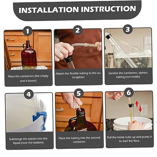 Auto Siphon 14 Inch Homebrew Siphon Pump with Tubing and Clamp Clear Wine Making Kit for Small Batch Beer Kombucha Wine.