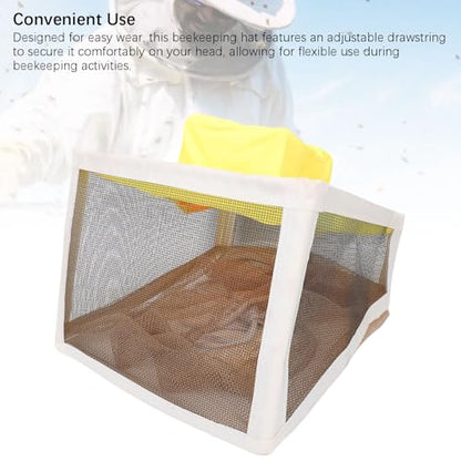 Haofy Beekeeping Hat with Veil Steel Yarn Square Brim Foldable Bee Hat with High Visibility Veil Outdoor Professional Protector Fishing Studies Bee Keeping Supplies