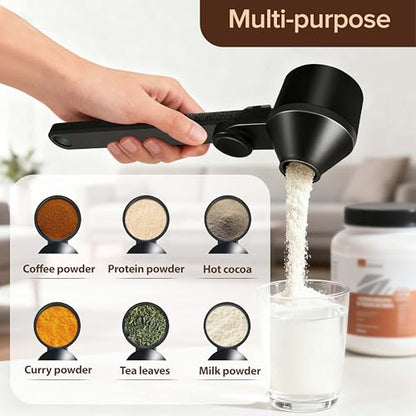 2 Pcs Coffee Scoop & Funnel for Reusable K-Cup Pods, 2Tbsp Dosing Spoon, 51mm Espresso Tamper, BPA-Free PCTG, Dishwasher Safe, Fits Espresso Machines, For Coffee & Protein Powder, Black, 2 Models A&B - color: Upgrade Black