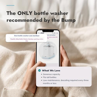 Papablic Bottle Washer Pro, Bottle Washer & Sterilizer & Dryer, 4-in-1 Sanitizer for Bottles, Pump Parts, C-Section& Baby Essentials - Quick & Clean with 60 Detergent Tablets