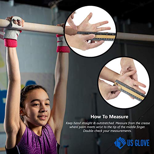 US Glove Integrity Women RKO Uneven Bar Grips - Women's Gymnastics Leather Grips for Vault & Weightlifting - Made in USA - size: 0 (6"), style: Double Buckle