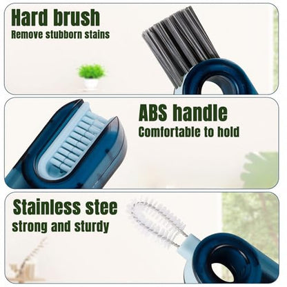 OxiTa 3 in 1 Cup Lid Gap Cleaning Brush Set (3Pcs), Multifunctional Insulation Bottle Cleaning Tools, Multipurpose Bottle Gap Cleaner Brush, Water Bottle Cleaner Brush,Home Kitchen Cleaning Tools