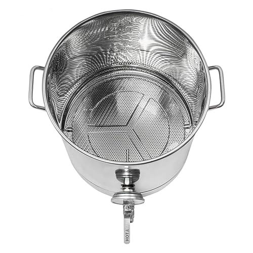 Home Beer Brew Kettle Stainless Steel Brewing Pot with Drilled Bottom Thermometer Bar Beer Home Brewing Supplies 30L (7.93Gal)