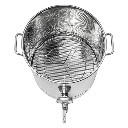 Home Beer Brew Kettle Stainless Steel Brewing Pot with Drilled Bottom Thermometer Bar Beer Home Brewing Supplies 30L (7.93Gal)