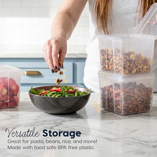 IRIS USA Food Storage Containers with Flip-Top Lid, 1.3 Qt - 10 Pack, Clear Stackable Food Containers for Kitchen & Pantry Organization, BPA-Free, Food Grade Plastic For Flour, Sugar, Dry Food, Grain - size: Food Grade Small - 10 Pack