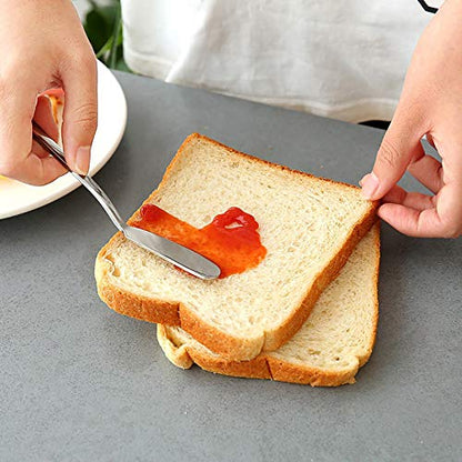 VANRA Cheese Spreader Knife Set 4-Piece Stainless Steel Butter Knife Small Sandwich Condiment Jam Bread Cream Canape Knives Spatula 6.5-inch - size: Sleek Tip