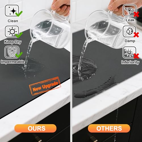 Dish Drying Mats for Kitchen Counter, Waterproof Coffee Mat for Countertop, Under Sink Mats, Coffee Bar Mat Accessories - size: 12" x 19"