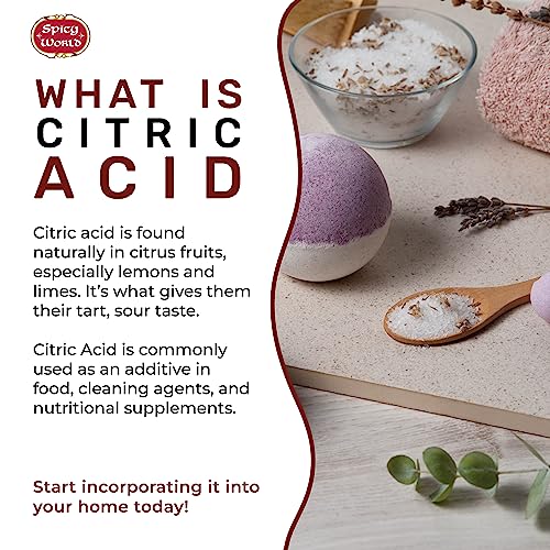 Pure Citric Acid, 10 Pound - Food Grade & Non-GMO- Natural Food Preservative, Beauty Ingredient- by Spicy World - size: 160 Ounce (Pack of 1)