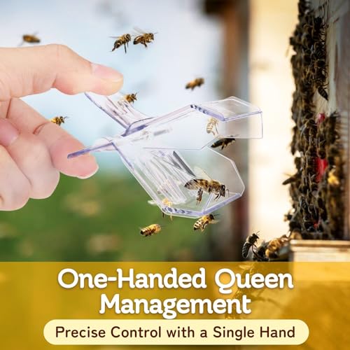 Flexzion Queen Catcher Clip (10 pcs) Transparent Plastic Cage Clips, Bee Catchers Trap Box Excluder One Hand Queen Catcher Beekeeping Tool for Beekeepers