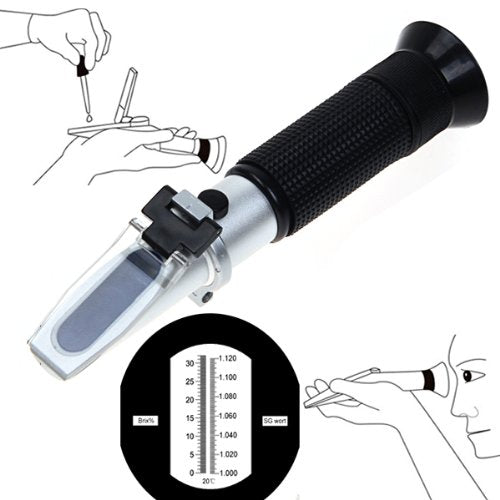 Hand Held S.g. 1.000-1.130 Brix 0-32%brix Wine Wort Beer Brewing Refractometer Rsg-100atc
