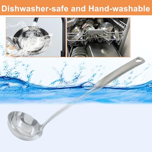 1Pcs 11.8 Inch Stainless Steel Soup Ladle, Stainless Steel Heavy Ladle with Pour Spout for Cooking/Serving Canning(Style-2) - size: Style-2