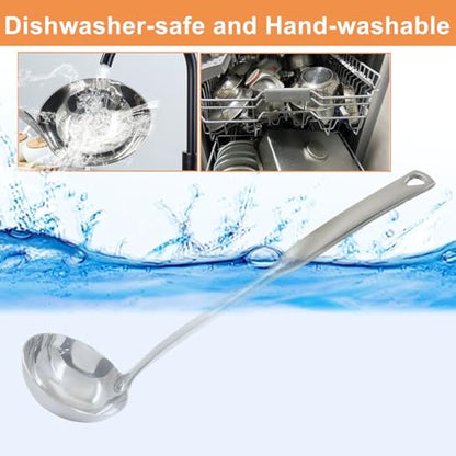 1Pcs 11.8 Inch Stainless Steel Soup Ladle, Stainless Steel Heavy Ladle with Pour Spout for Cooking/Serving Canning(Style-2) - size: Style-2