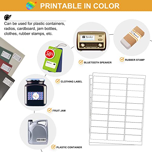 1" x 2-5/8" Address Labels 900 Labels Sticker Paper for Laser/Ink Jet Printer mailing Labels 8.5"×11" White 30 per Sheet - size: 1" x 2-5/8"(30-up), style: 30 sheets