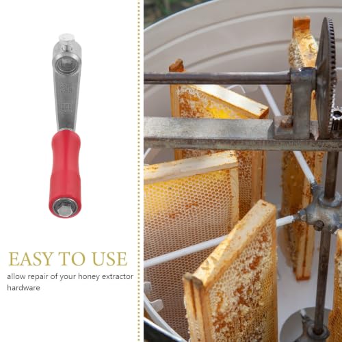 BESPORTBLE Beekeeping Honey Extractor Handle Dual Bearing Stainless Steel Crank Arm for Manual Extractor Non-Slip Grip Hole Beehive Accessory
