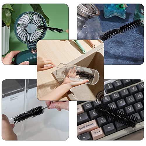 CiaraQ Bottle Cleaning Brushes, 8 Inch Nylon Tube Brush Set | Black Cleaner for Narrow Neck Bottles Cups with Hook, Set of 13pcs - color: Black, size: 8.0 Inch (13pcs)