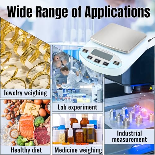 Lab Scale 6000g x 0.01g Digital Scale 0.01g Gram Accuracy, High Precision Electronic Analytical Balance, 13 Unit Conversion Scale for Kitchen Laboratory Jewelry Scientific Weighing (500g*2)