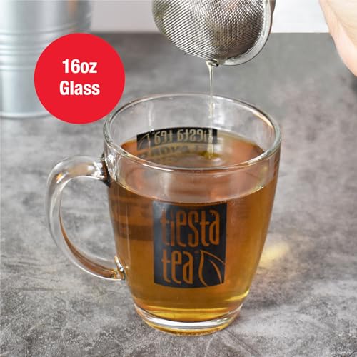 Tiesta Tea 12.5 Oz Clear Glass Mug with Handle, Microwave & Dishwasher Safe, Ideal for Hot & Iced Beverages, Compatible with Loose Leaf Tea Infusers, Steepers, & Balls, Single Cup Glass Mug - style: Mug (12 fl oz)