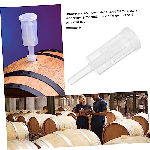 3-Piece One-Way Valve Set for Brewing Plastic Stopper Check Valve for Beer and Wine Fermentation Suitable for Homebrewing Supplies