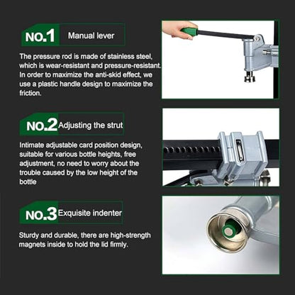 Manual Bench Bottle Capper, 26-29mm Adjustable Height Beer Bottle Capping Machine with Adjustment Levers and Buttons, Manual Pressure Lever, Easy Pressing Suitable f