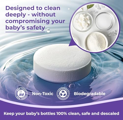 Skyis 48 Count Descaling Tablets for Baby Bottle Sterilizer & Washer, Compatible with Baby Brezza, Momcozy, Papablic & All Brands | Non-Toxic Limescale Remover