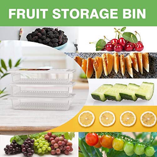 SILIVO Fridge Produce Saver Containers (3 Pack) - 2.5L Drain Tray Keeps Veggies, Fruits, Lettuce Fresh