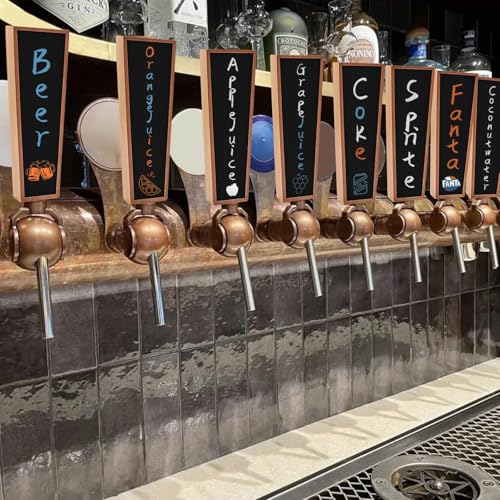 2PCS Wooden Keg Taps Handles Chalkboard Beer Tap Handle Keg Handle for Standard Kegerators Beer Faucets with Pens,Gift for Beer Lovers,Bars,Home Party - size: 2PCS-Classic Wood Handles