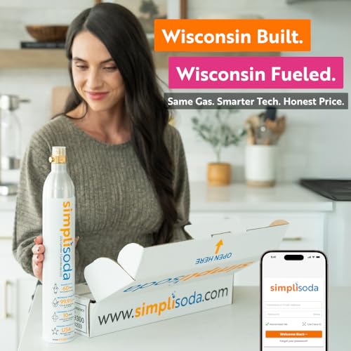 Simpli Soda 60L CO2 Canister Cylinders - Compatible w/Sodastream Quick Connect Only [Including ART, TERRA ENSO & DUO] - Soda Streaming Machine CO2 Tanks Gas Refill, | 14.5 oz, Set of 2 - color: Quick Connect Pink