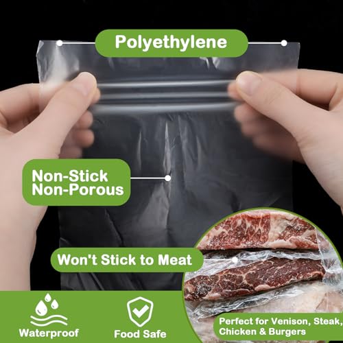 2000 Count 6" x 10.75" Plastic Freezer Sheets Freezer Wrap for Meat Food Non-Stick Non-Porous Polyethylene Wrap for Freezing Meat Fish Cheese Storage Separating BBQ Hamburger Patty