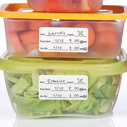500 Dissolvable Food Prep Labels 1" x 2" Restaurant Quality Food Stickers/Meal Prep Leftovers Containers Organization/Made in The USA - size: Dissolvable 1” x 2”