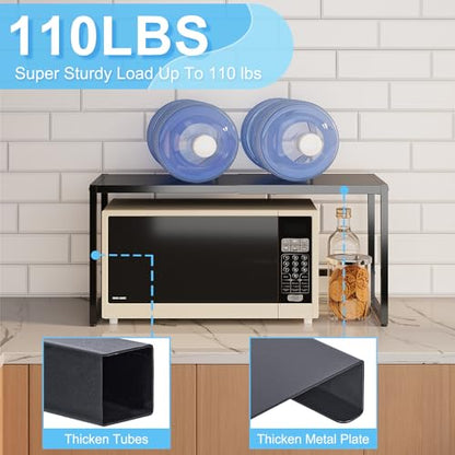 Expandable Metal Storage Shelves, 110LBS Heavy Duty Shelving Units and Storage for Pots Pans Small Appliances, Adjustable Metal Storage Shelf Organizer Rack for Kitchen Cabinets Closet Pantry Garage - size: 1 Tier：11.8"D x 28.9"W x 16.3"H