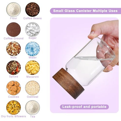 6 oz Glass Spice Jars Herb Seasoning Containers Small Glass mason Jars with Wooden Airtight Lids Food Storage Canister for Sugar Ground Kitchen Pantry Tea Coffee Bean Cookies Salt (6oz(177ml)*6 pack) - color: 6oz(177ml)*6 pack