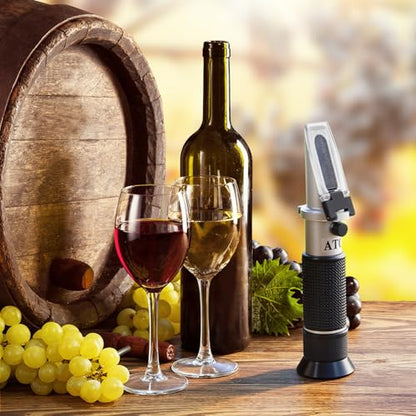 GYE Brix Refractometer with ATC, Dual Scale - Specific Gravity & Brix, Hydrometer in Wine Making and Beer Brewing, Homebrew Kit